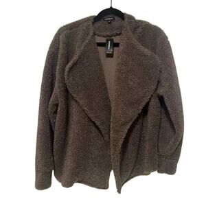 Express Sherpa Brown Sherpa Cardigan Blazer Style Jacket Size Women's XS NWT